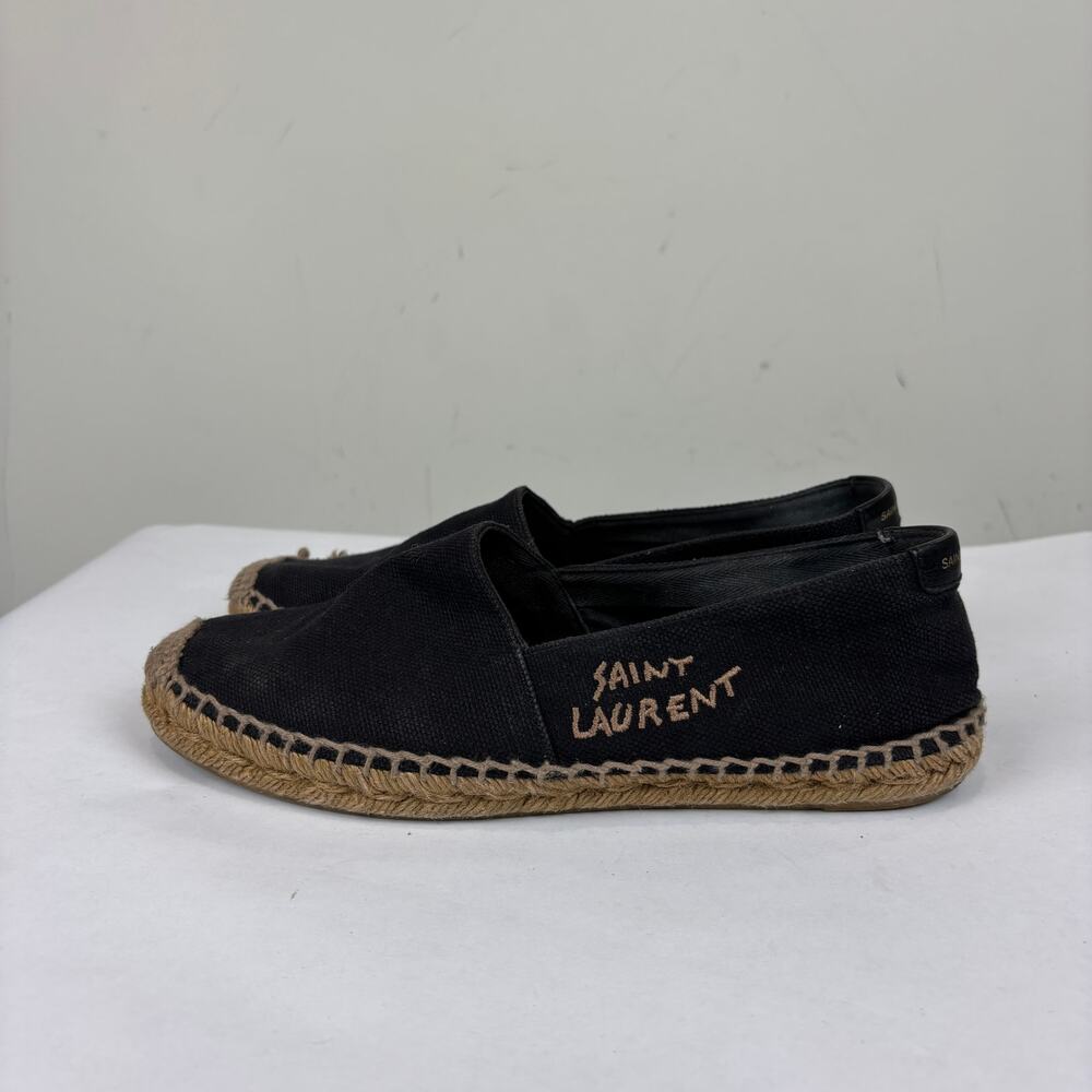 Saint Laurent Spellout Black Espadrilles Women's 7 - Picture 5 of 16